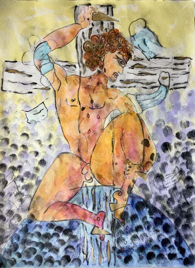 pandemic figurative expressionism watercolour painting